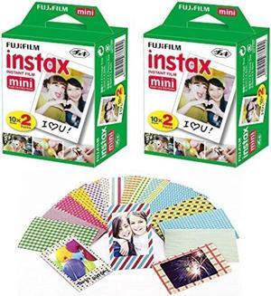 Fuji Instax Mini Instant Film 40 Shots with Bonus 20 Decorative Skin Stick-on Stickers for Fuji Instax Mini 8 and SP-1