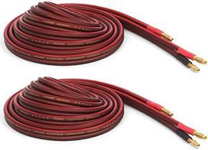 micca pure copper speaker wire with gold plated banana plugs, 14awg, 12 feet 4 meter, pair