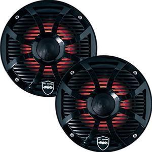wet sounds revo 6swb black closed sw grille 6.5 inch marine led coaxial speakers pair