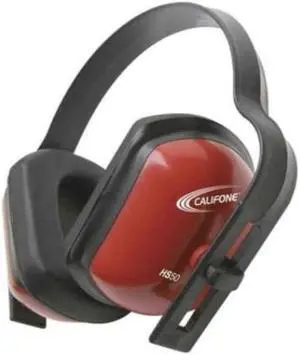 Califone HS50 Hearing Safe Hearing Protector Ear Muff, Bright Red Safety Color, 28db Noise Reduction