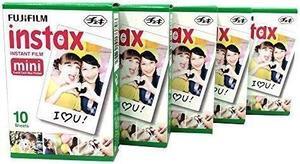 Fujifilm Instax Mini Instant Film, 10 Sheets5 Pack(Total 50 Shoots)