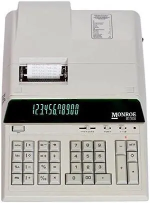 Monroe 8130X Ivory 12-Digit Basic Function Heavy-Duty Accounting Printing Calculator