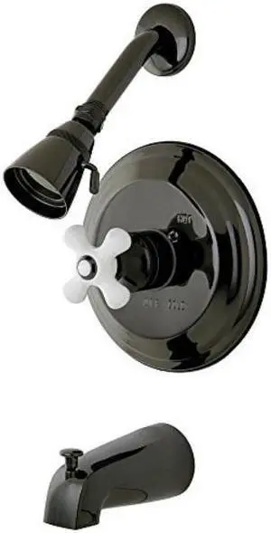 Kingston Brass NB3630PX Water Onyx Pressure Balanced Tub & Shower Faucet with Po