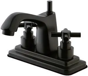 Kingston Brass Elinvar Two Handle 4" Centerset Lavatory Faucet with Brass Pop-up