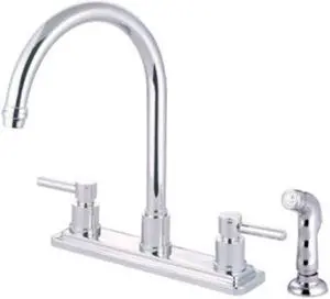 Kingston Brass KS8791DL 8 Inch Center Kitchen Faucet With Side Sprayer - Polished Chrome