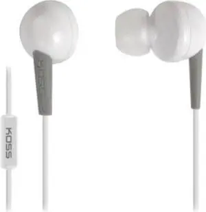 koss keb6iw keb6i earset  stereo  white  miniphone  wired  32 ohm  60 hz  20 khz  earbud  binaural  inear  3.94 ft cable