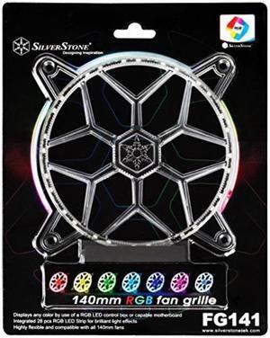 SilverStone Technology 140mm RGB LED Fan Guard / Grill for ASUS AURA SYNC / MSI Mystic Light Sync / ASROCK AURA RGB / BIOSTAR RACING and Others FG141