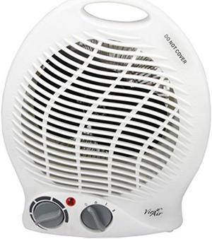 vie air 1500w portable 2settings white home fan heater with adjustable thermostat