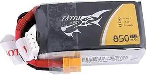 tattu 11.1v 3s 850mah 75c lipo battery pack with xt30 plug for 150mm to 180mm size fpv racing quadcopters
