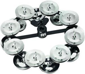 meinl percussion hthh2bk headliner series hihat tambourine with double row steel jingles 5inch  black