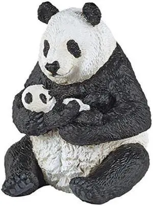 papo sitting panda and baby figure, multicolor