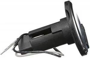 attwood silver 910r2psb7 lightarmor 910r series round 2pin light baseovermold 306 ss, black cover