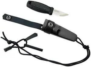 morakniv eldris fixedblade pocketsized knife with sandvik stainless steel blade, lanyard and firestarter, black, 2.2 inch