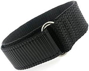 watch band nylon one piece wrap sport strap black adjustablehook and loop 16mm