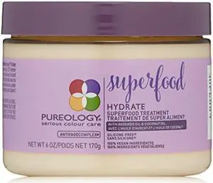 pureology | hydrate superfood treatment hair mask | for dry, color treated hair | siliconefree | vegan | 6.0 oz.