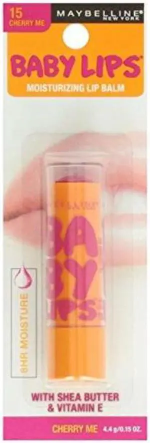 maybelline baby lips moisturizing lip balm , cherry me 0.15 oz pack of 2