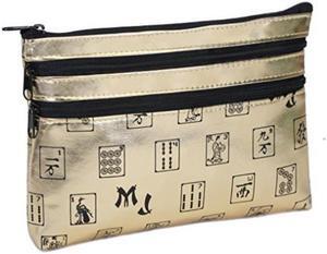 mah jongg gold 3 zipper mah jong purse for mahjong card