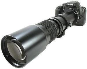 bower 500mm preset telephoto lens for canon dslr xs, xsi, xt, t1i, t2i, t3, t3i, t4i, 60d, 7d, 5d mark ii5d mark iii