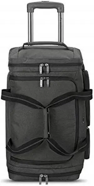 solo new york downtown travel rolling 22 inch carryon wheeled duffle bag luggage49l, grey