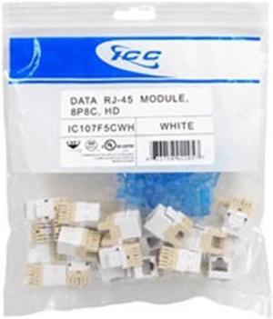 New ICC MODULE CAT 5e HD 25 PK WHITE IC107F5CWH 633758033435