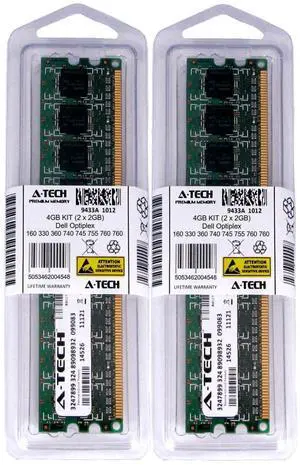 4GB KIT 2x 2GB Memory RAM for DELL OPTIPLEX 160 330 360 740 745 755 760 960 960D
