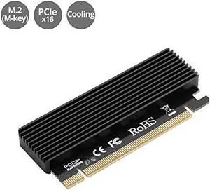 SIIG Full Speed M.2 M Key Nvme SSD to PCIe Adapter, PCI Express X16 Card with Heatsink, Supports Windows 7/8/ 10, Supports 2230, 2242, 2260, 2280 Form Factor M.2 SSDS