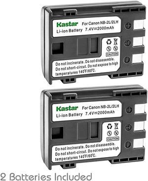 Kastar NB-2L Battery (2-Pack) for Canon NB-2L NB-2LH NB-2L12 NB-2L14 NB-2L24 BP-2L5 BP-2LH and Canon EOS Digital Rebel XT Xti Cameras, Canon E160814 Battery