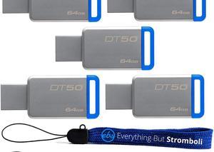 Kingston (TM) Digital 64GB (5 Pack) USB 3.0 Data Traveler 50 Flash Drive DT50...