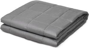 Costway Weighted Blankets 100% Cotton w/ Glass Beads Dark Grey 17 lbs, 60'' x 80''