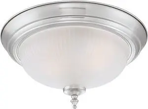 Westinghouse Lighting 6344400 Two-Light Indoor Flush Ceiling Fixture (2 Pack), Brushed Nickel Finish with Frosted Swirl Glass
