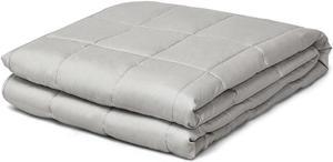 Weighted Blankets 100% Cotton w/ Glass Beads Light Grey 22 lbs, 60'' x 80''