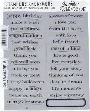 Stampers Anonymous Tim Holtz Cling Rubber Stamp Set, 7 by 8.5-Inch, Simple Sayings
