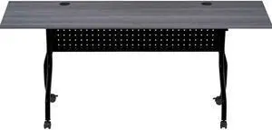Lorell Charcoal Flip Top Training Table - Charcoal, Melamine Top - Black... Lorell Charcoal Flip Top Training Table - Charcoal, Melamine Top - Black...