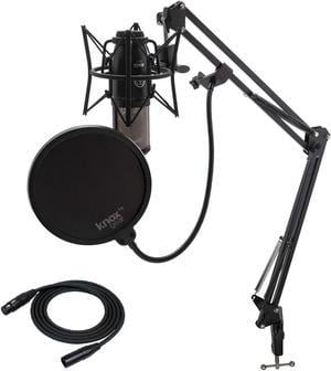 AKG P220 Condenser Microphone with Knox Gear Studio Stand, Pop Filter and XLR Cable