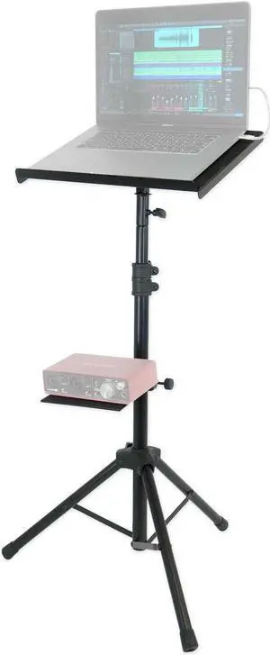 Rockville RLS68 Professional/DJ Tripod Laptop/Tablet/Ipad Stand w/ Dual Trays