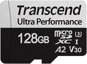Transcend 128GB microSDXC 340S High Performance Memory Card UHS I U3 V30 A2 4K Full HD  TS128GUSD340S