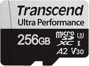 Transcend 256GB microSDXC 340S High Performance Memory Card UHS I U3 V30 A2 4K Full HD  TS256GUSD340S
