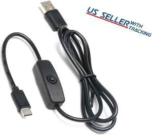 3A Usb Type C Cable With On/Off Switch Power Button Raspberry Pi Phone Charging