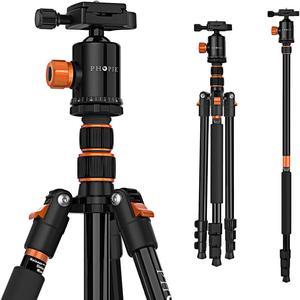 77" Camera Tripod,Travel Tripod For Dslr,Professional Tripod With 360 Degree Ball Head,Camera Tripods & Monopods With Carry Bag For Camera, Ipad,Phone,Lightweight Load Up To 17.6 Pounds