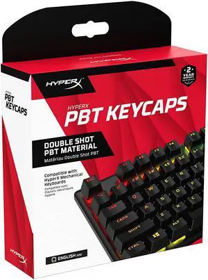 HyperX PBT Keycaps Full Key Set, Double Shot PBT Material, English (US) Layout, 104 Keys Black HyperX PBT Keycaps Full Key Set, Double Shot PBT Material, English (US) Layout, 104 Keys Black