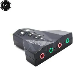 Portable 3D External Usb Audio Sound Card Digital Dual Virtual 7.1 Channel USB 2.0 Audio Adapter Double Sound Card for PC