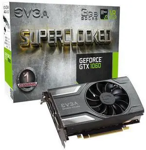 EVGA GeForce GTX 1060 SC GAMING, ACX 2.0 (Single Fan), 03G-P4-6162-KR, 3GB GDDR5