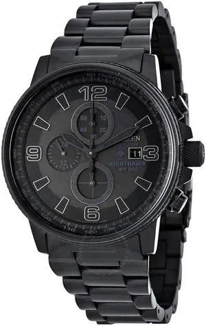 Citizen Eco-Drive Nighthawk Black-Tone Dial SS Chrono Men's Watch CA0295-58E