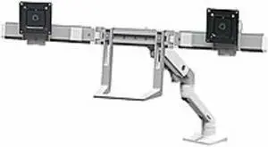 New Ergotron 45-476-026 HX Desk Dual Monitor Arm Mounting Kit - Silver