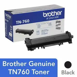 Brother Genuine High Yield Toner Cartridge, Tn760, Black Toner, Page Yield Up T Brother Genuine High Yield Toner Cartridge, Tn760, Black Toner, Page Yield Up T