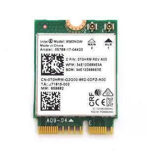 Dell Intel Wireless Bluetooth WiFi Card 9560NGW T0HRM 0T0HRM CN-0T0HRM Dell Intel Wireless Bluetooth WiFi Card 9560NGW T0HRM 0T0HRM CN-0T0HRM
