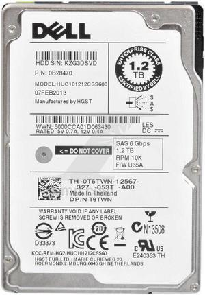 Dell T6TWN 1.2TB 10K 6Gbps 2.5" SAS Internal Hard Drive