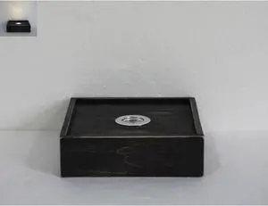 7" Square Stained LED Floating Wall Shelf w/ Remote