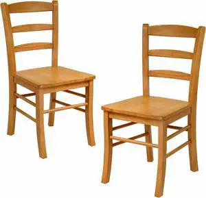 Benjamin 2-Pc Ladder-back Chair Set, Light Oak Benjamin 2-Pc Ladder-back Chair Set, Light Oak