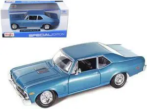 1970 Chevrolet Nova SS Coupe Blue 1/24 Diecast Model Car by Maisto